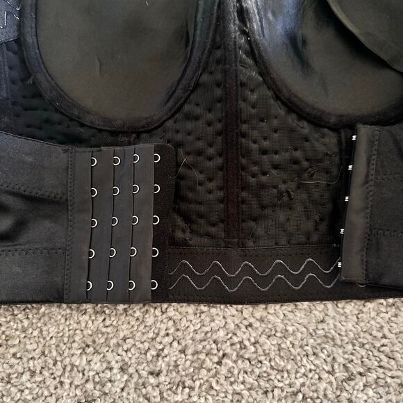 Lydia USA Black Beaded Push Up Bustier Bra Crop Top Size Large - Picture 5 of 6